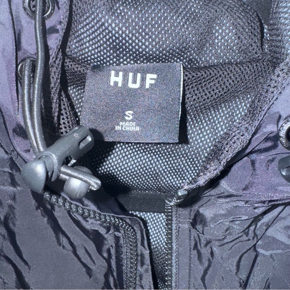 HUF Worldwide Anorak Jacket Black Size Small Flags - Picture 7 of 7